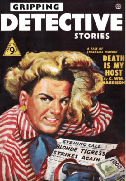 Gripping Detective Stories 1954-03 Pulp Noit detective magazine cover.