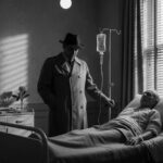 Noir detective stands by the hospital deathbed of an old friend.
