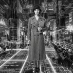 A noir woman appears as a System Anomaly within the inner workings of a computer.